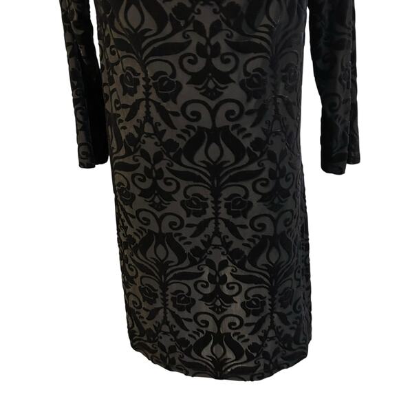 Black Velvet Burnout Top SZ LG Waterfall Neck Whimsey Goth Punk Ruby Ribbon - Picture 3 of 10